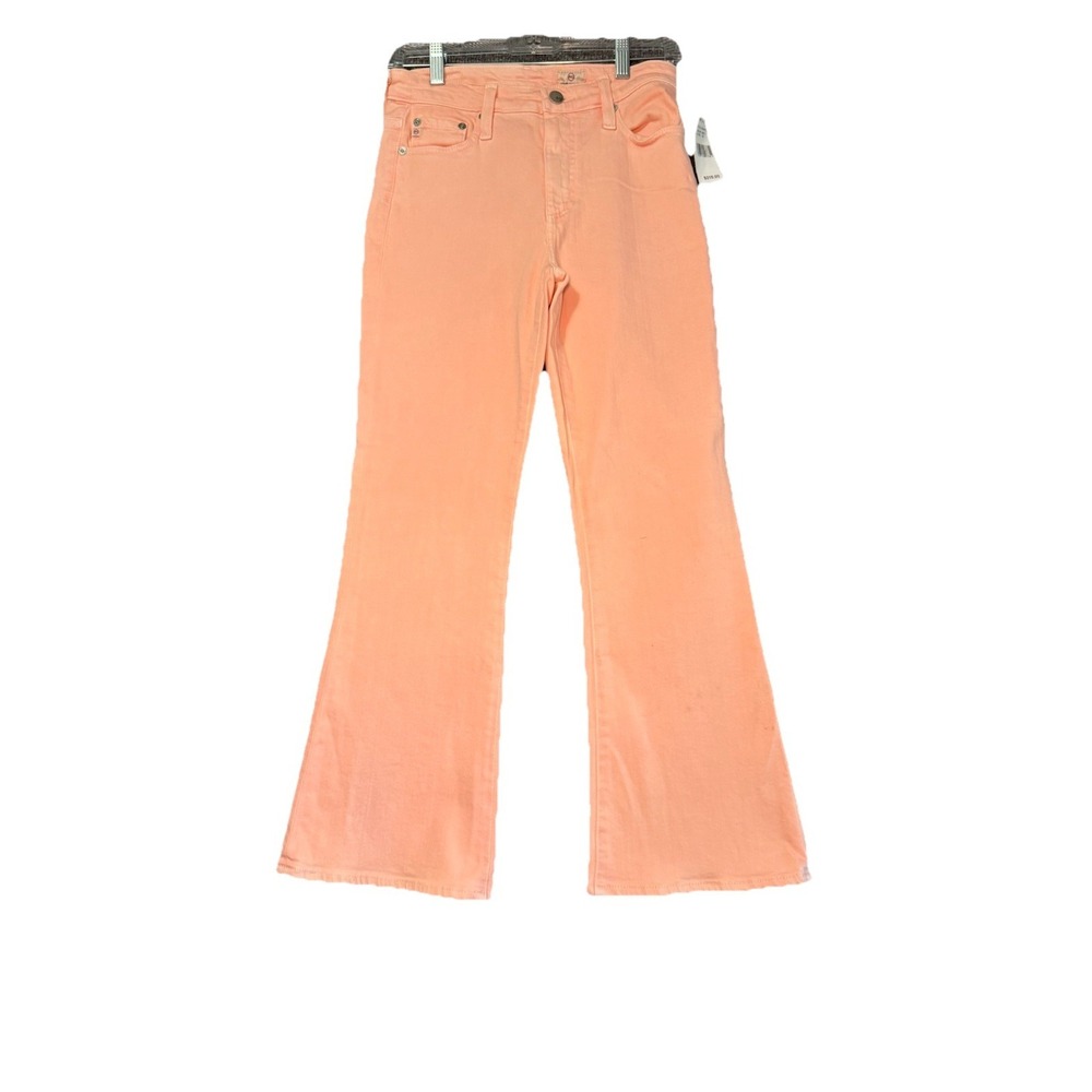 AG Adriano Goldschmied Angel Crop Flare Jeans Mid-rise Bittersweet Peach SZ 26